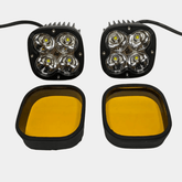 Hjg 4 Led Cree 60w Fog Light Auxiliary Light For All Motorcycles With Yellow Filter Cap (Set of 2)